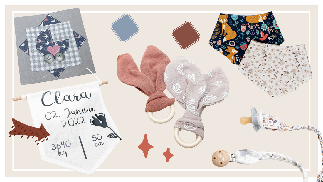 5 einfach Nähideen für Stoffreste – perfekte DIY-Geschenke zur Geburt & Taufe