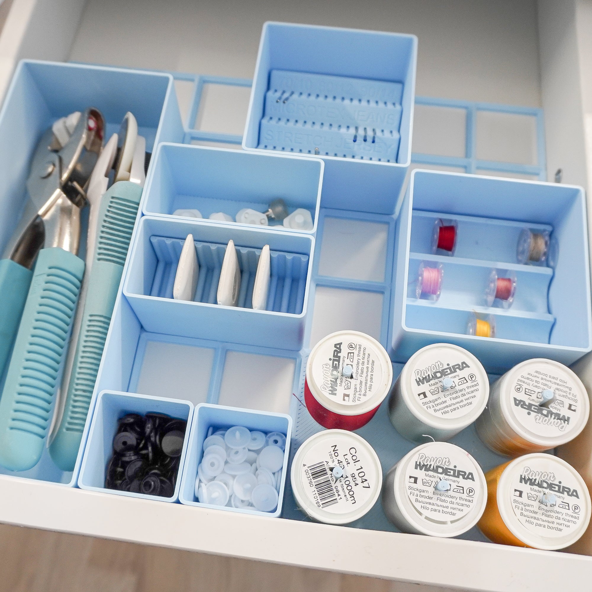 Set S Blau – Schubladen-Organizer für Ikea Alex