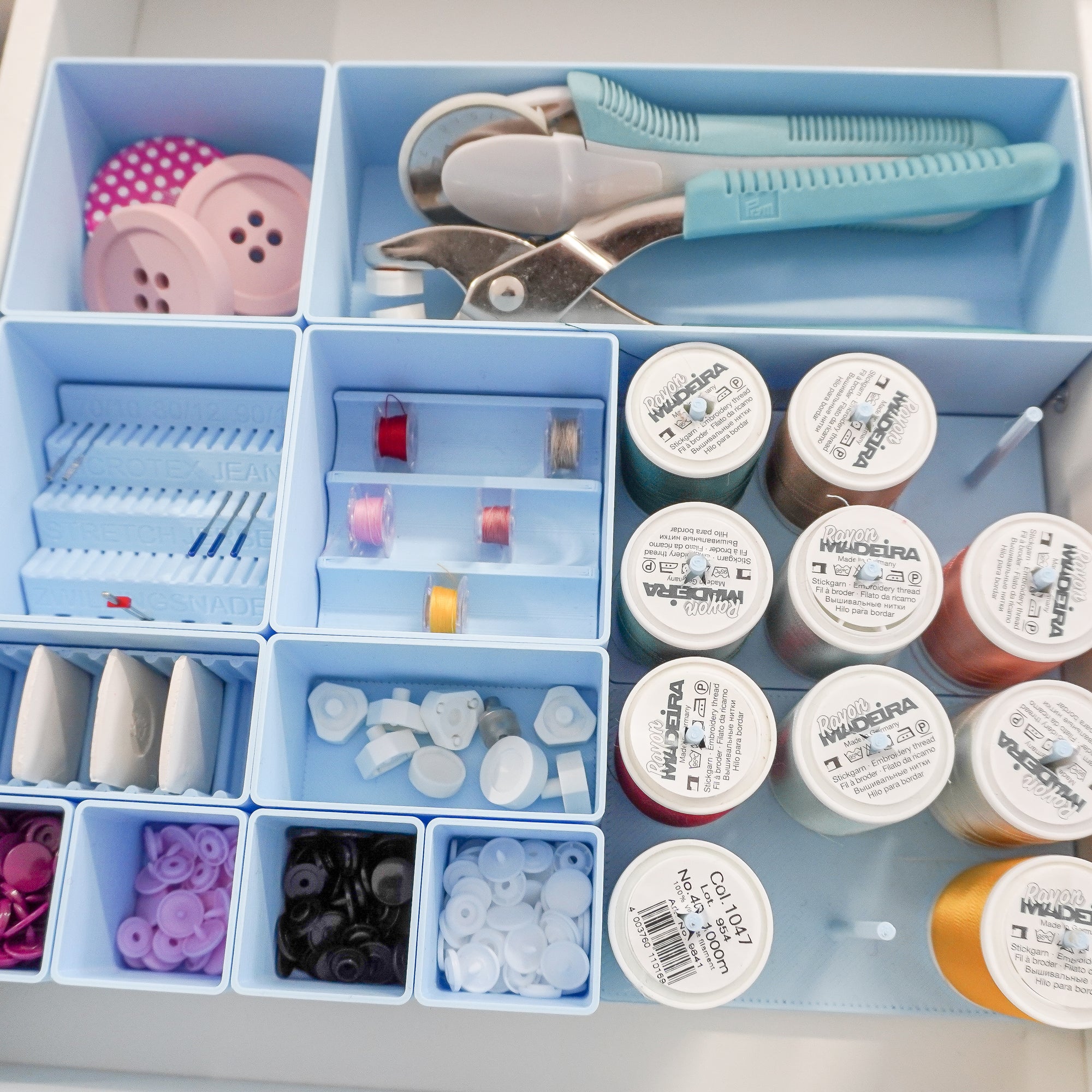 Set M Blau – Schubladen-Organizer für Ikea Alex