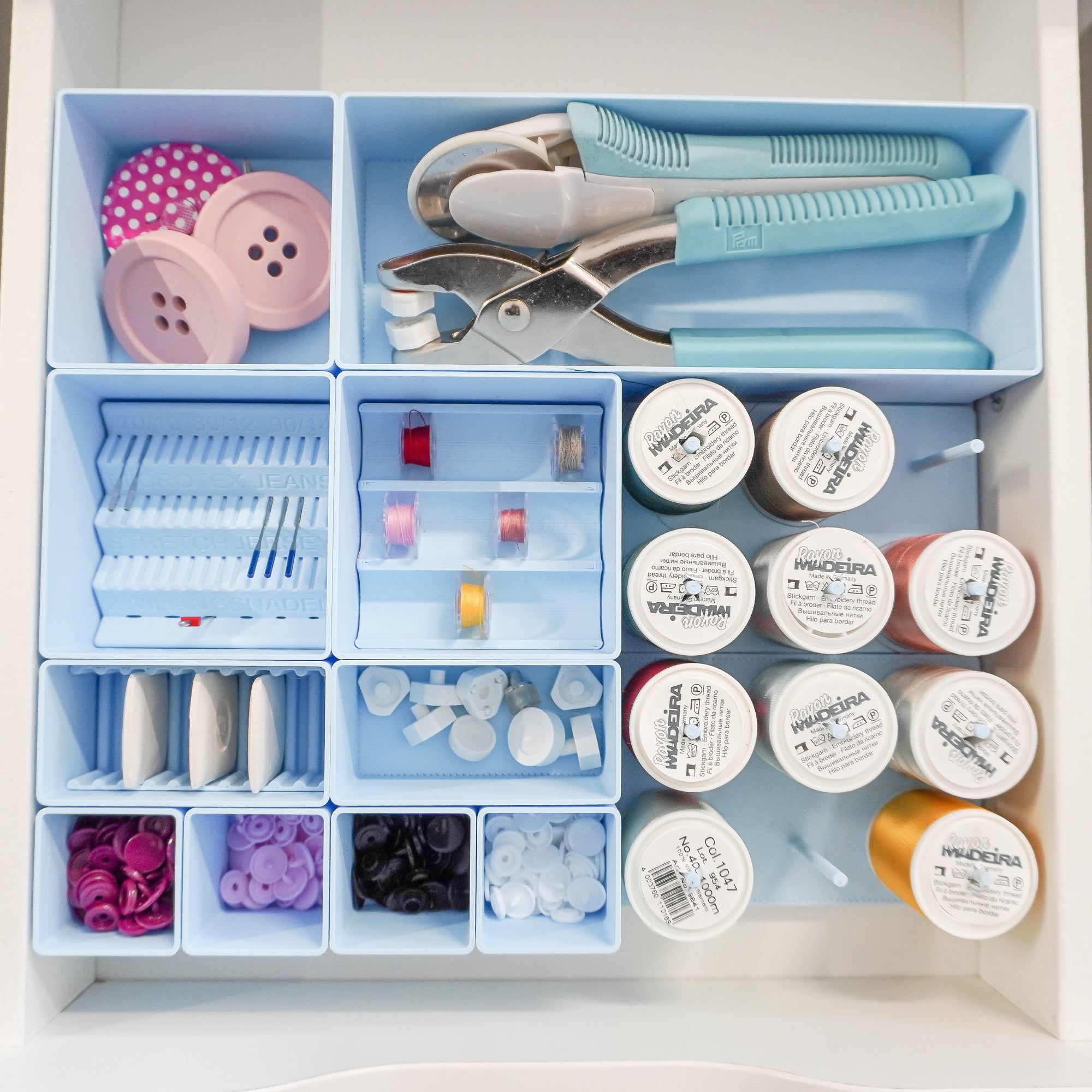 Set M Blau – Schubladen-Organizer für Ikea Alex