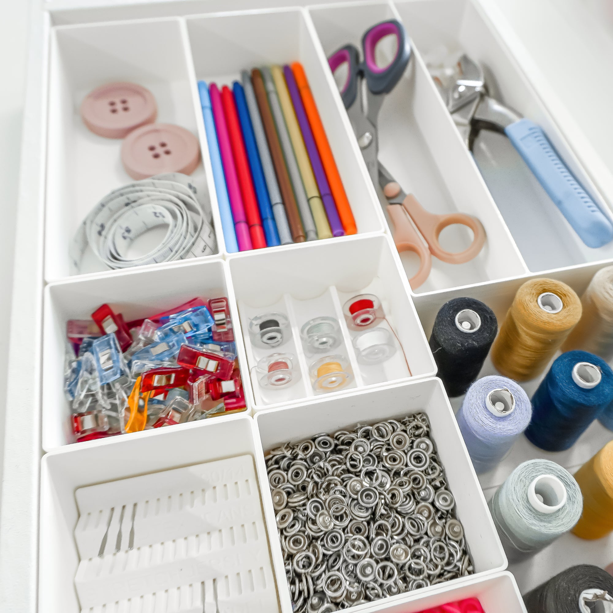 Set L Weiß – Schubladen-Organizer für Ikea Alex