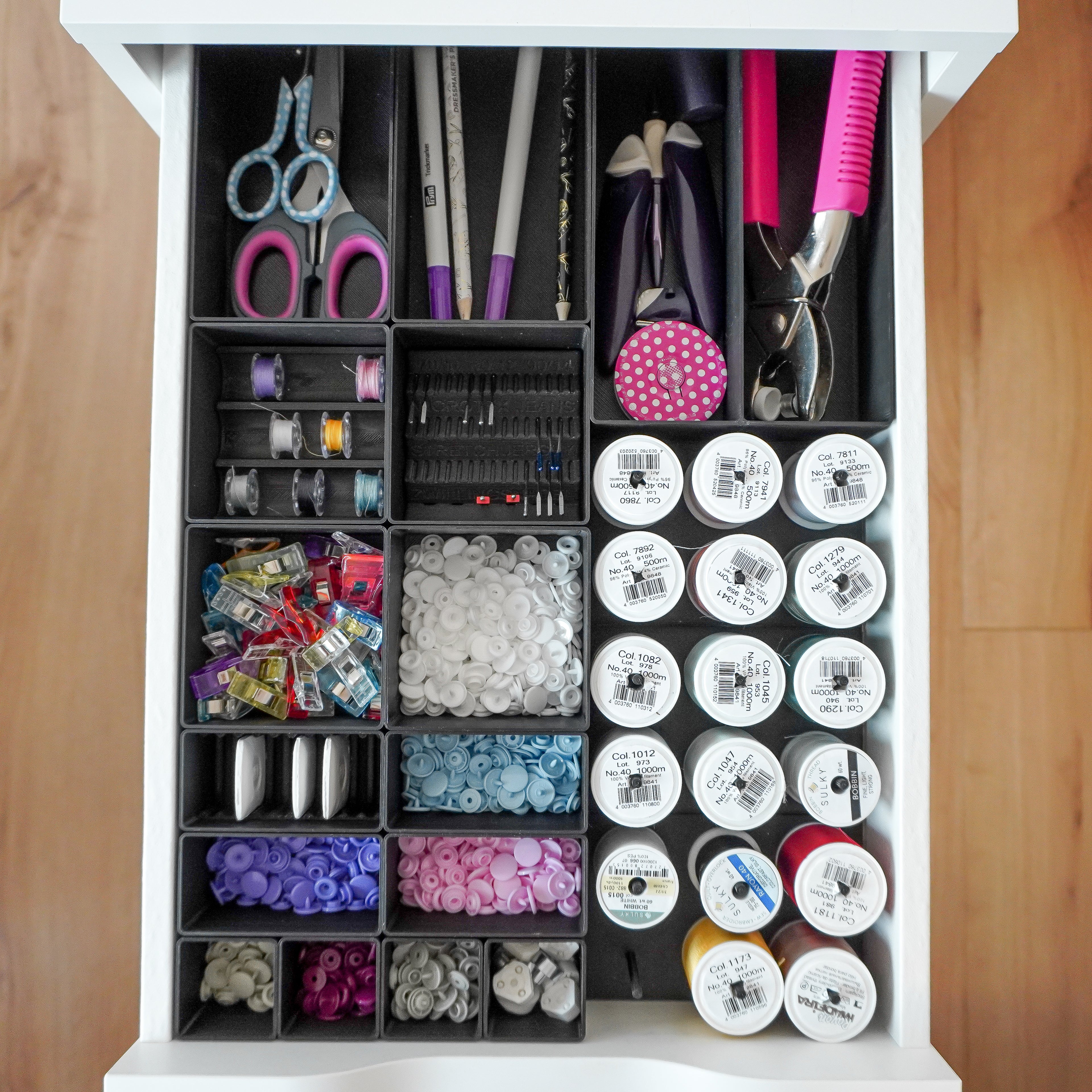 Set L Schwarz – Schubladen-Organizer für Ikea Alex