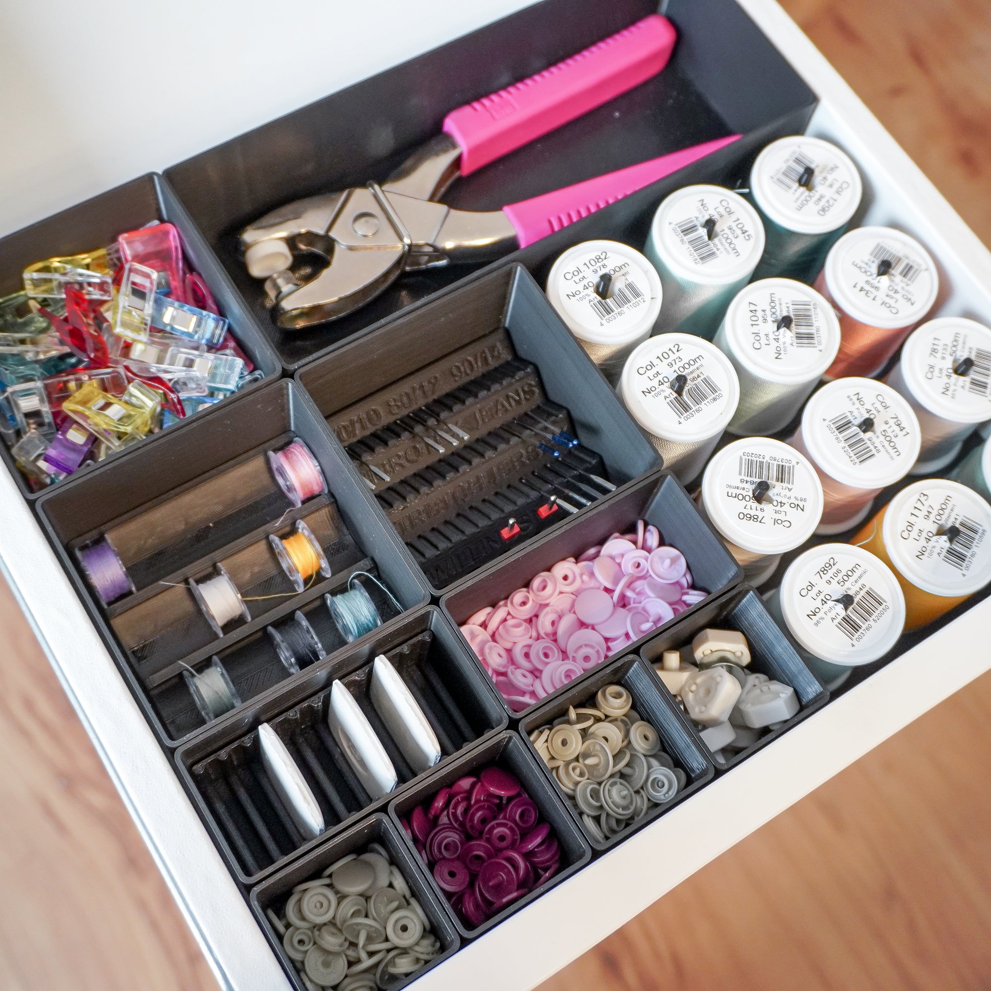 Set M Schwarz – Schubladen-Organizer für Ikea Alex