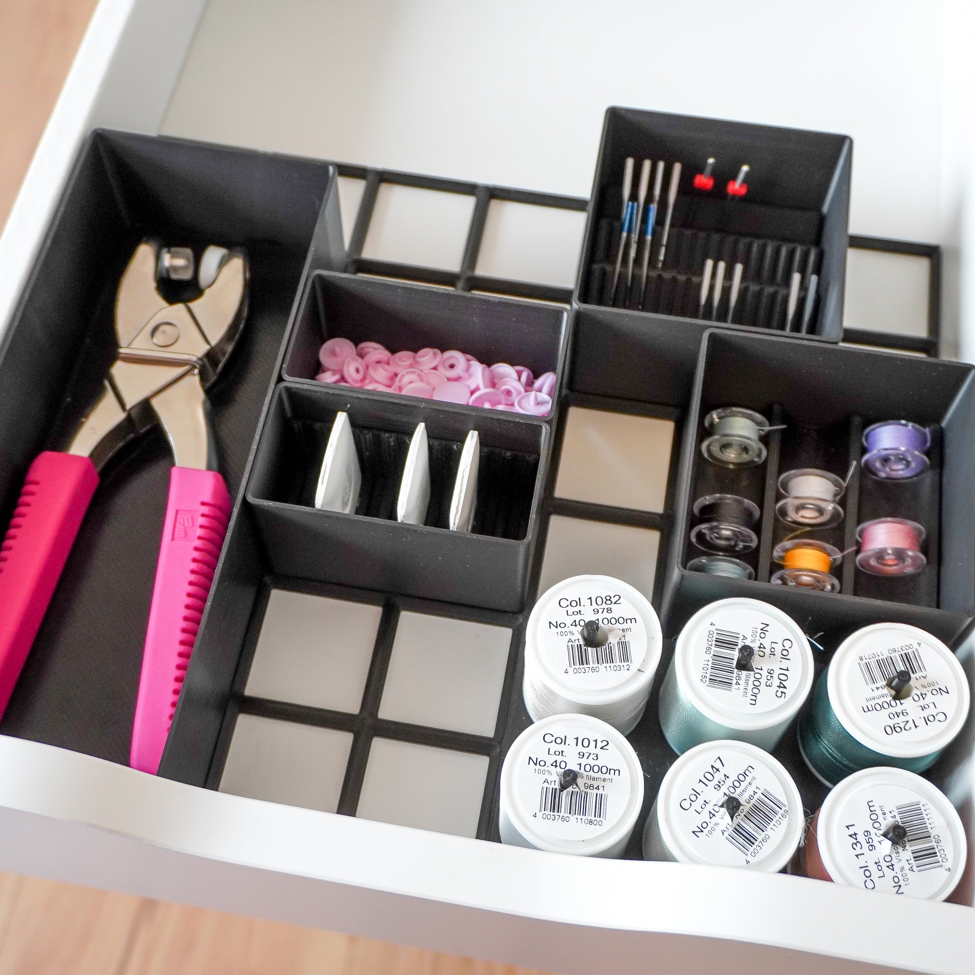 Set S Schwarz – Schubladen-Organizer für Ikea Alex