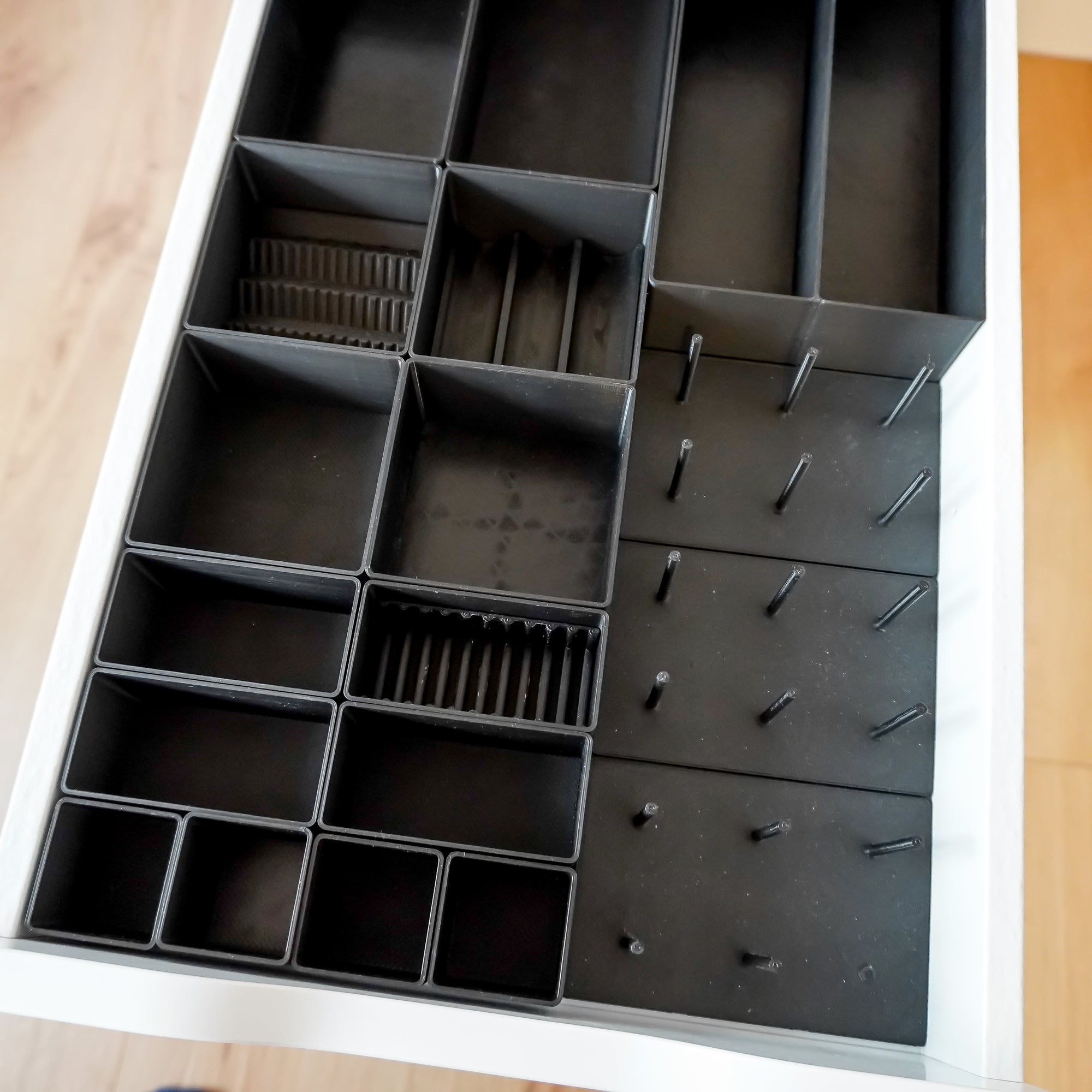 Set L Schwarz – Schubladen-Organizer für Ikea Alex