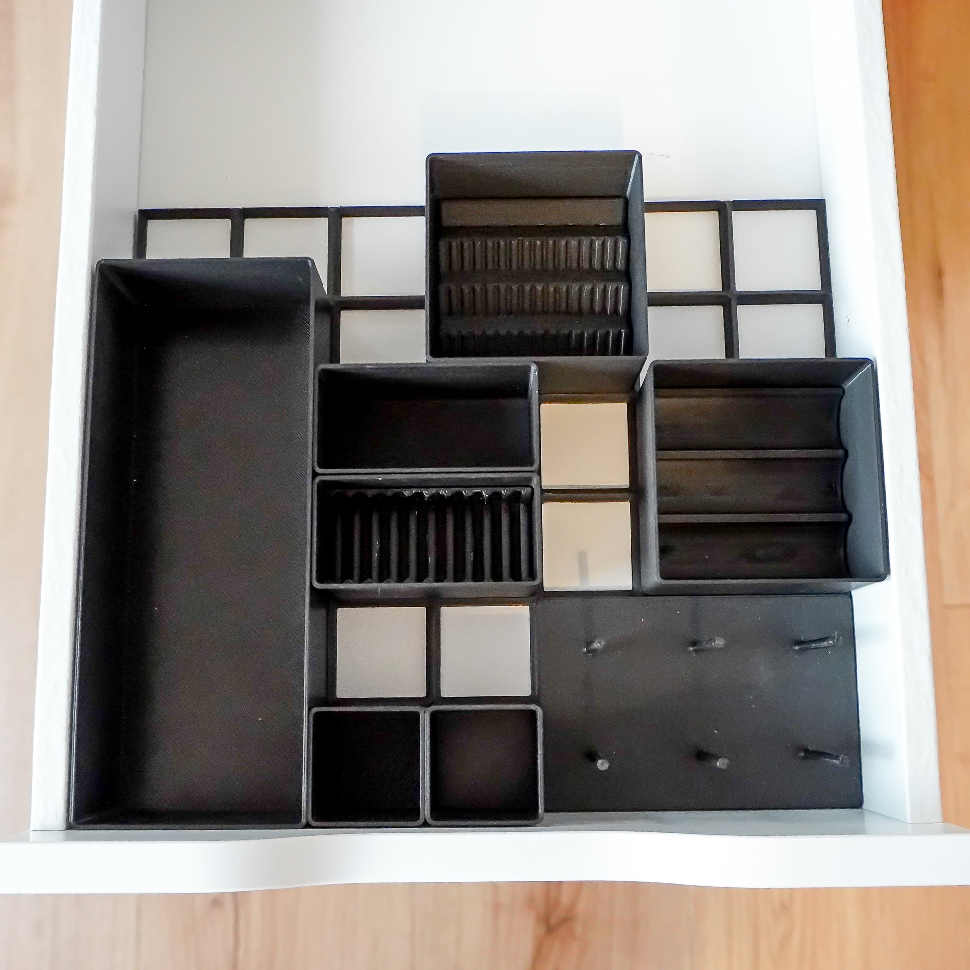 Set S Schwarz – Schubladen-Organizer für Ikea Alex