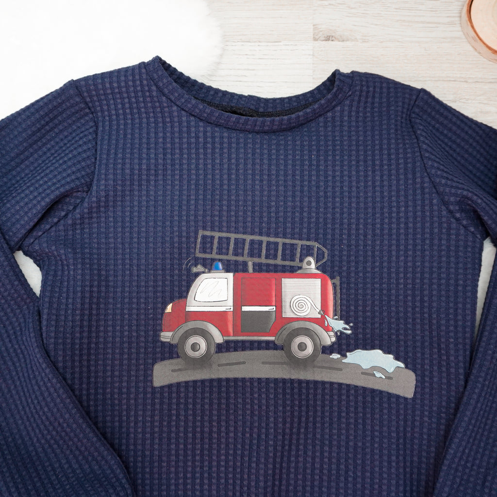 Shirt Waffeljersey Feuerwehr - Gr. 104