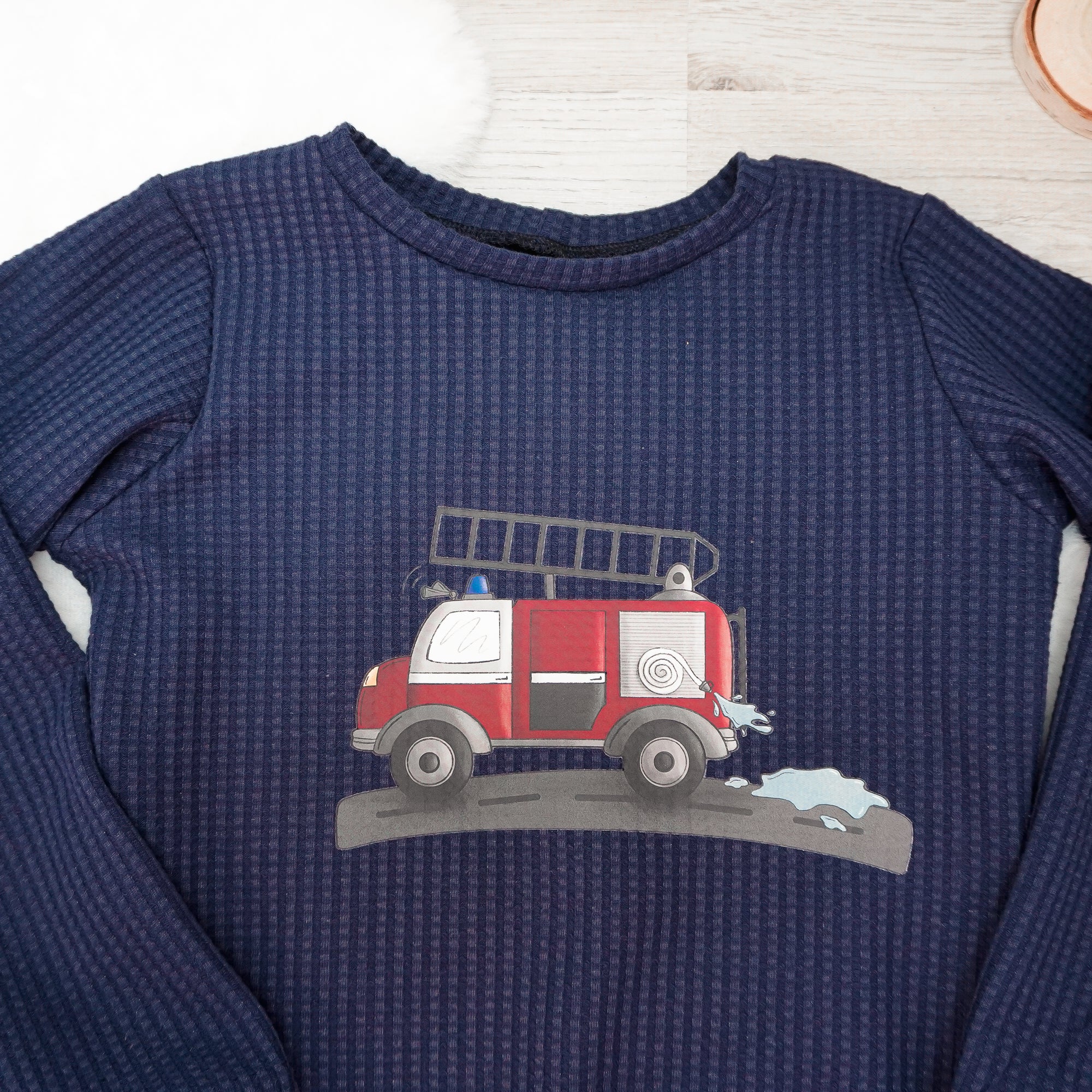 Shirt Waffeljersey Feuerwehr - Gr. 104