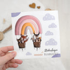 Spülmaschinenfeste Sticker - Regenbogen Reise