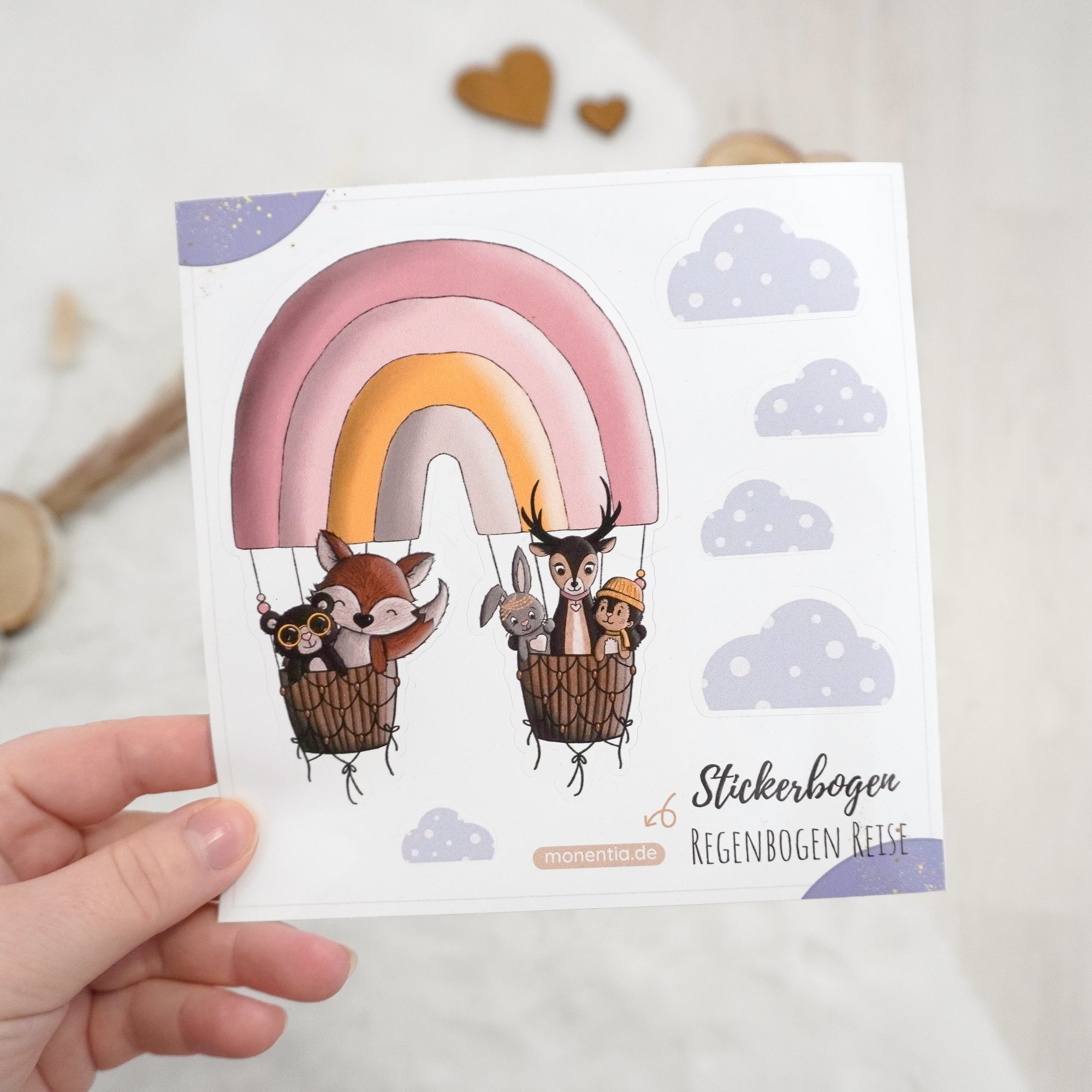Spülmaschinenfeste Sticker - Regenbogen Reise