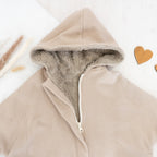 Fleeceponcho Jacke - aus Baumwolle