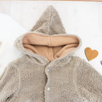 Teddyjacke Beige - wendbare Kinderjacke - Gr. 116