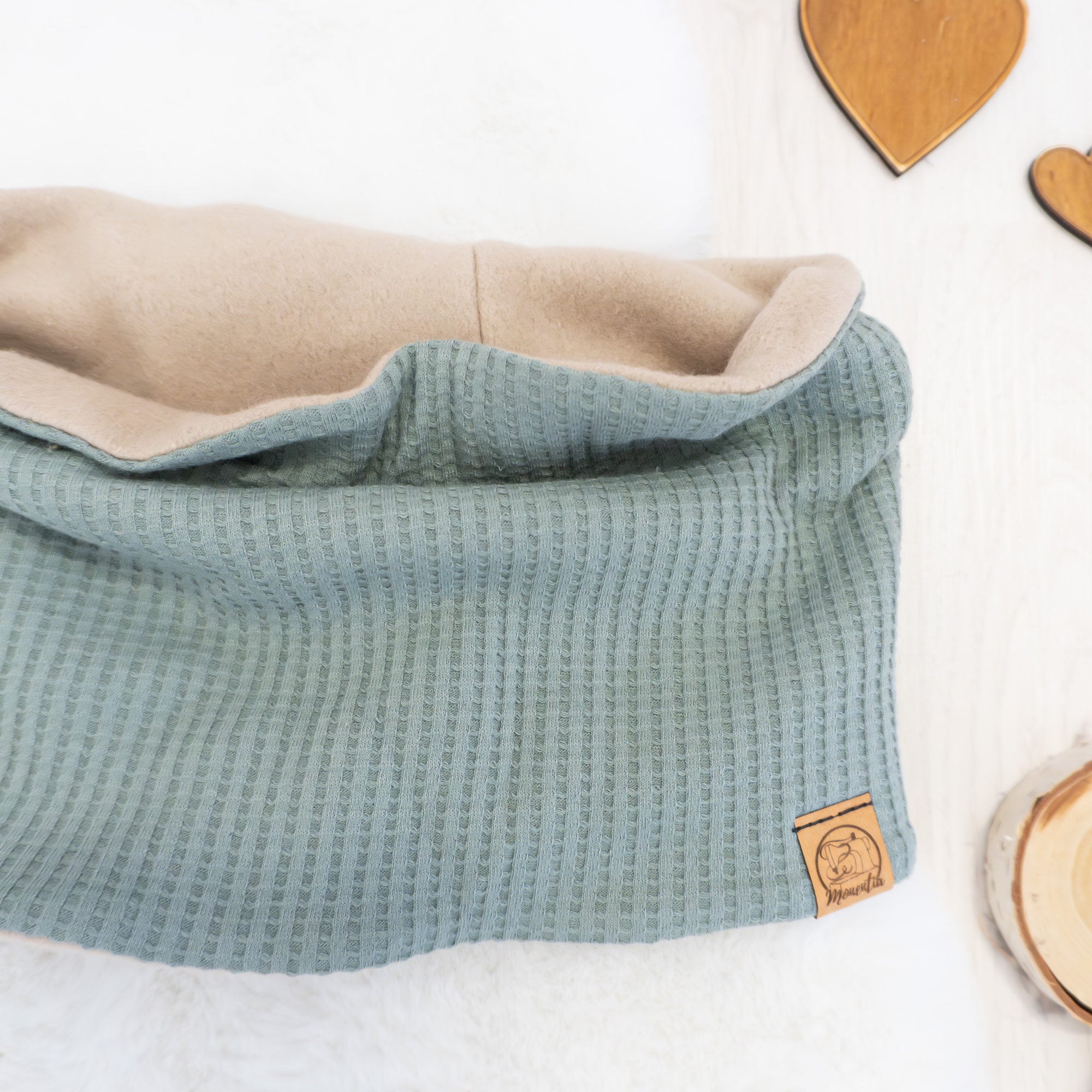 Loopschal Mint - mit Baumwoll-Fleece - Gr. 49-51