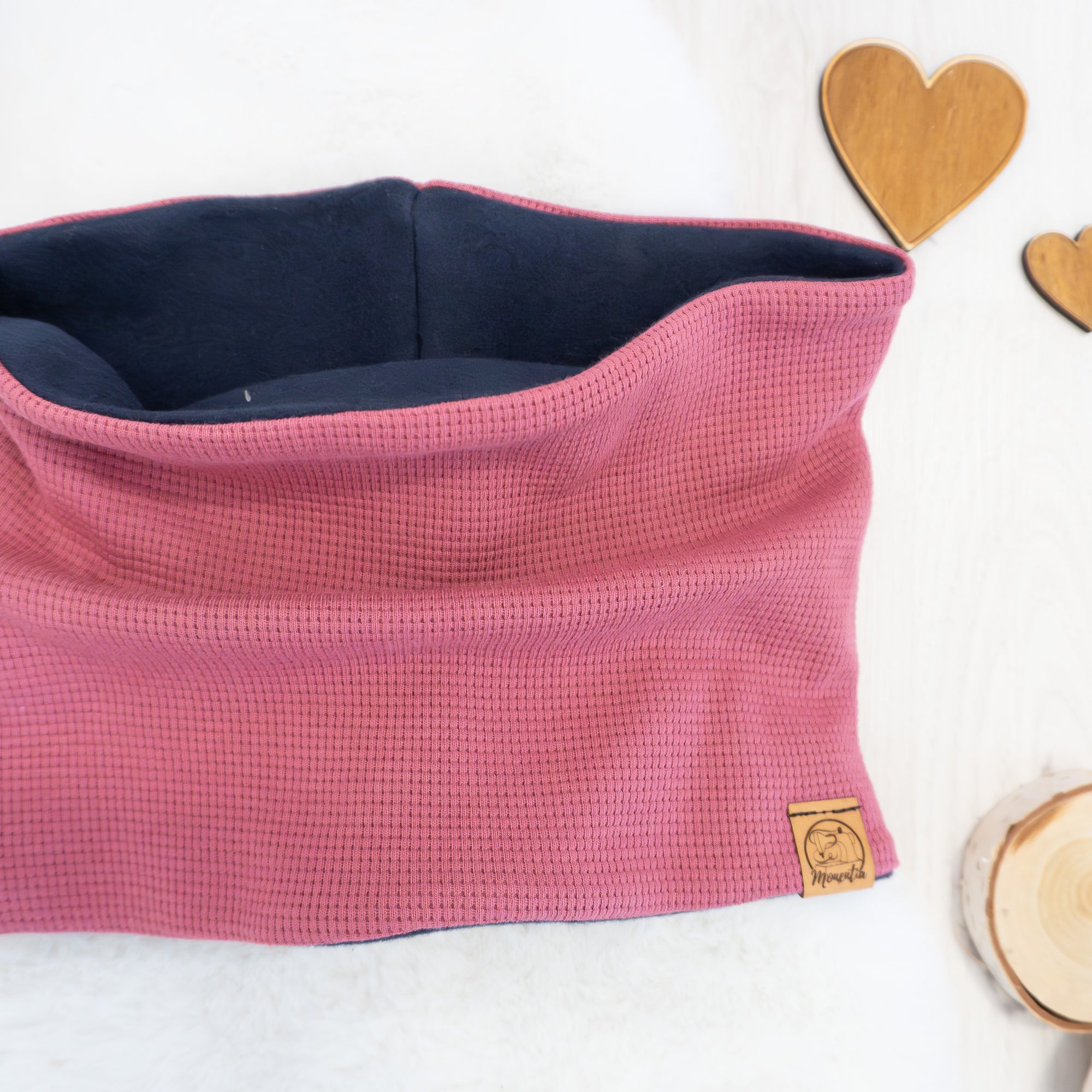 Loopschal Altrosa - mit Baumwoll-Fleece
