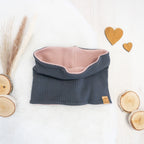 Loopschal Anthrazit - mit Baumwoll-Fleece