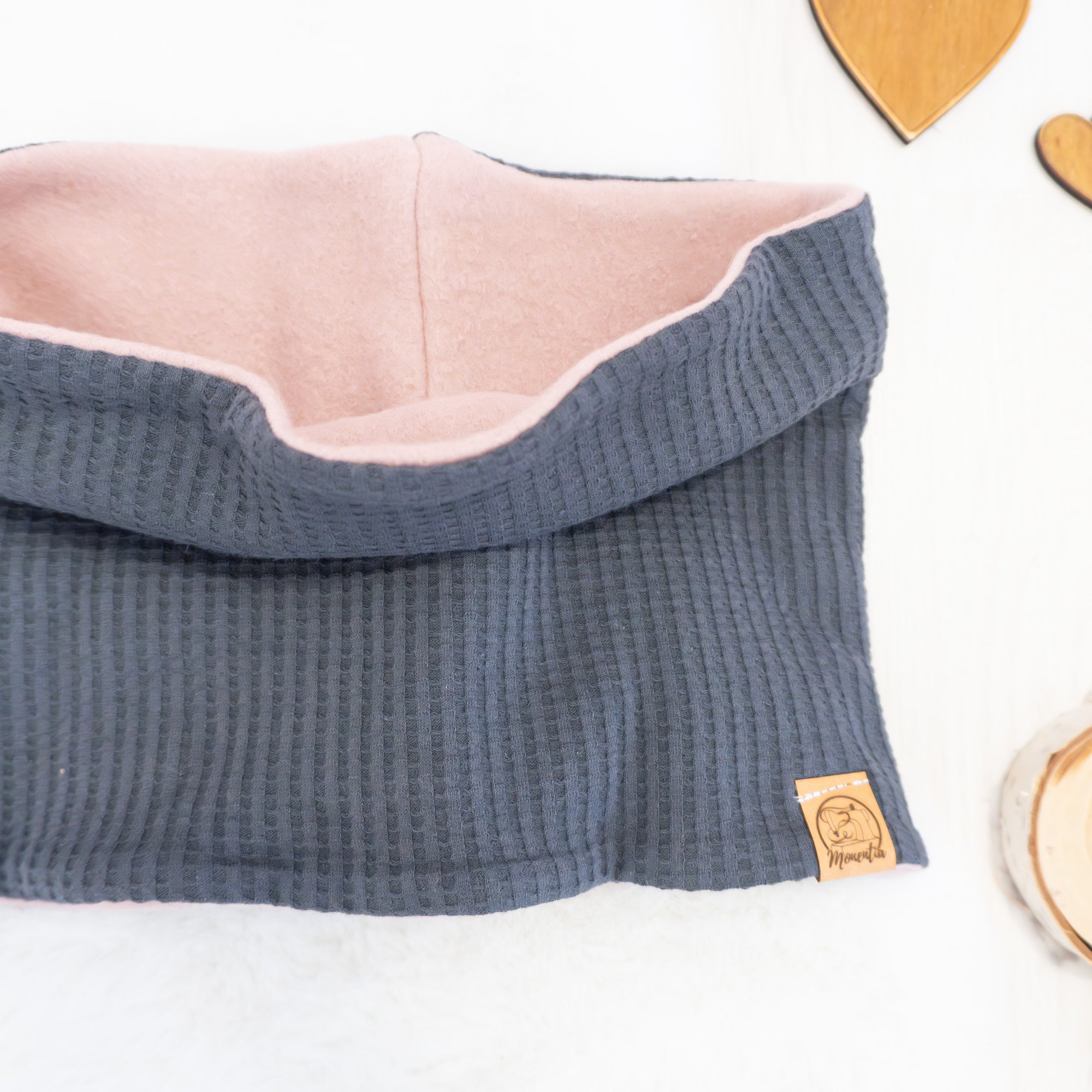 Loopschal Anthrazit - mit Baumwoll-Fleece
