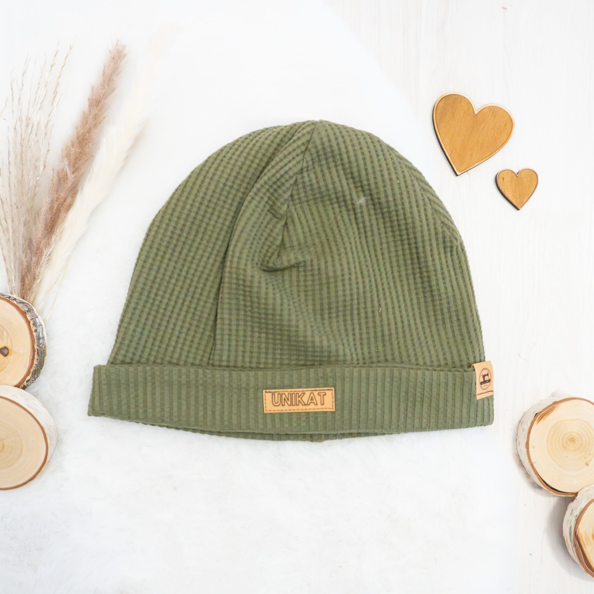 Beanie "Unikat" - Khaki - Gr. 56-58