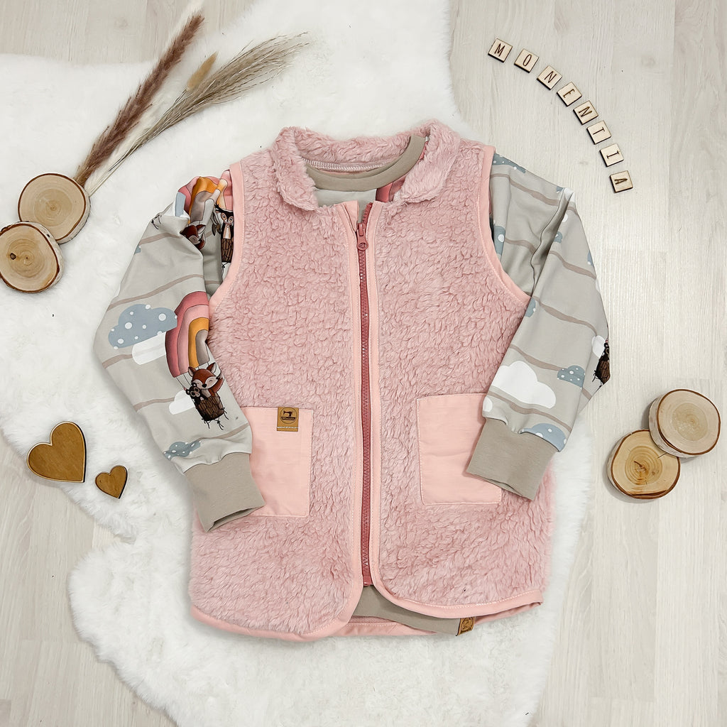 Teddyplüsch Weste - aus Baumwolle - Gr. 116