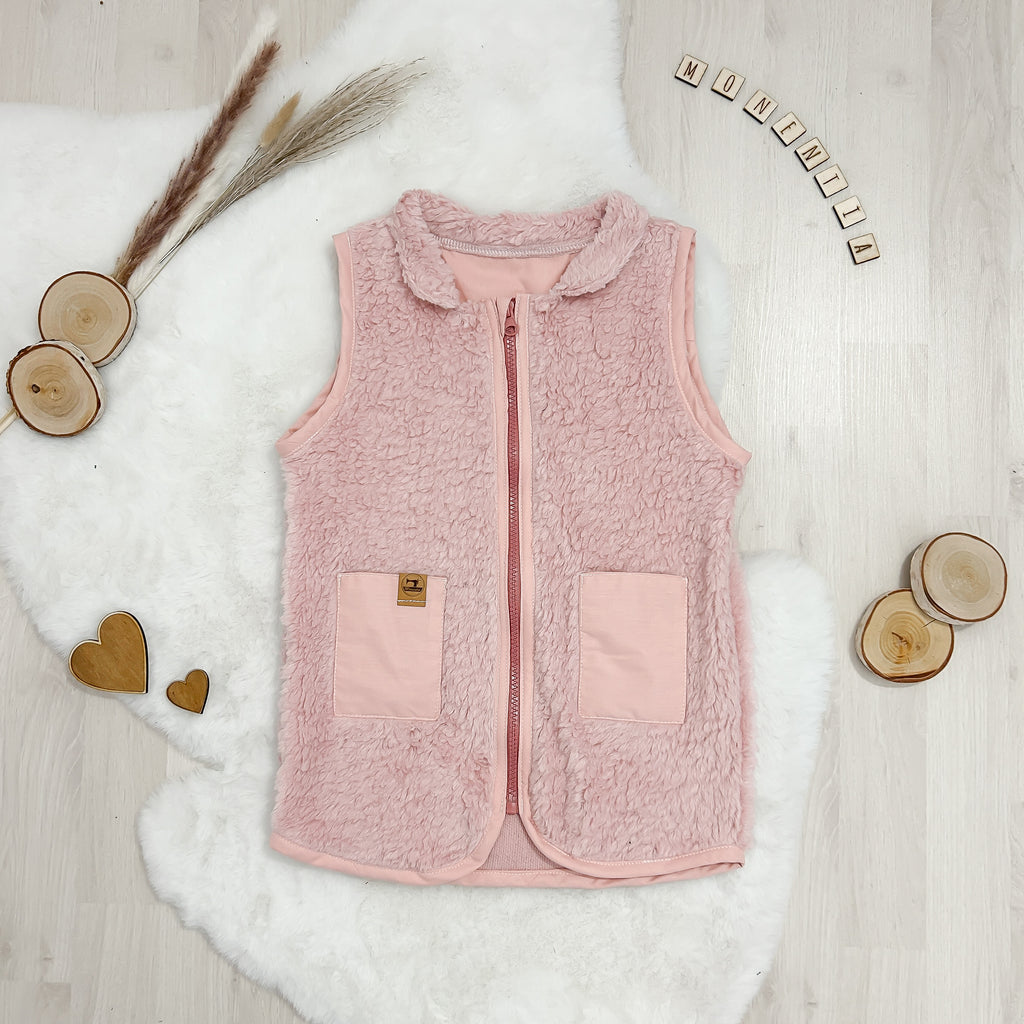 Teddyplüsch Weste - aus Baumwolle - Gr. 116