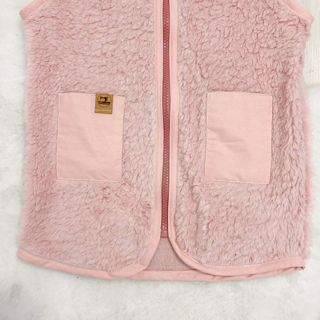 Teddyplüsch Weste - aus Baumwolle - Gr. 116