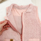 Teddyplüsch Weste - aus Baumwolle - Gr. 116