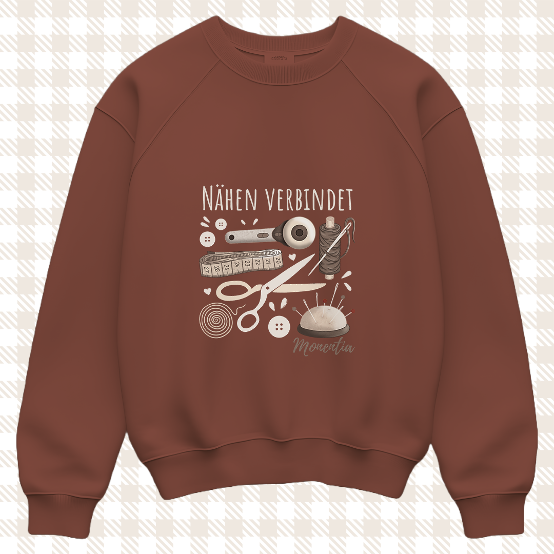 Bügelbild - Nähen verbindet (Beige)