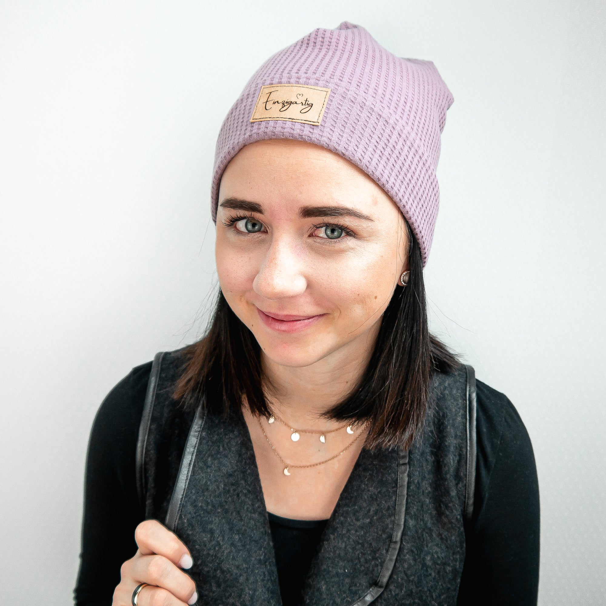 Beanie "Konfetti im Herz" - Flieder - Gr. 56-58