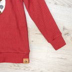 Shirt Waffeljersey Rot - mit Stickerei Gr. 104