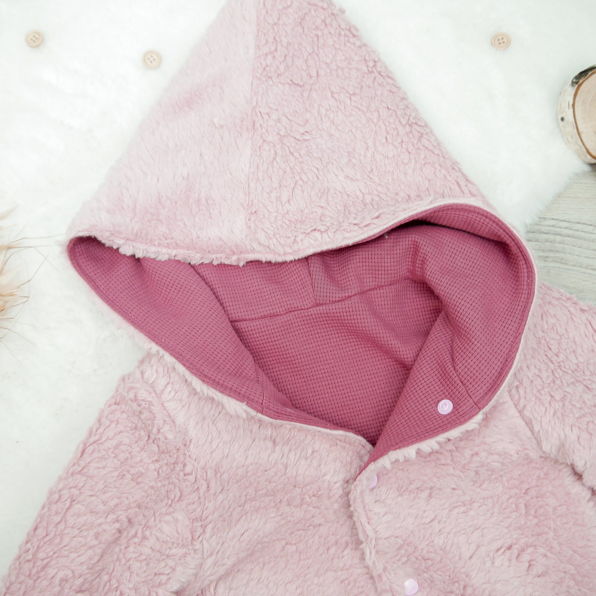 Teddyjacke Rosa - wendbare Kinderjacke - Gr. 104