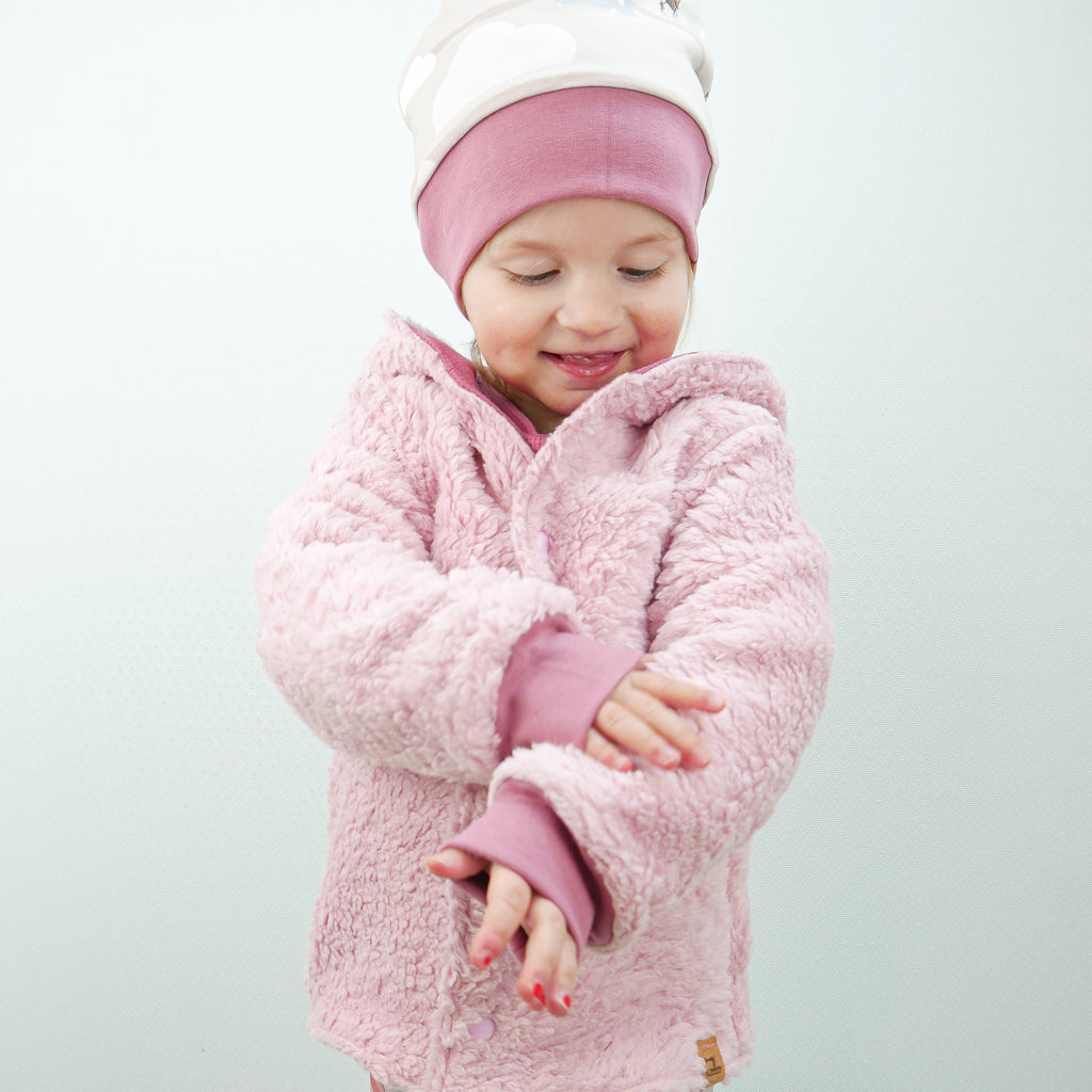 Teddyjacke Rosa - wendbare Kinderjacke - Gr. 104