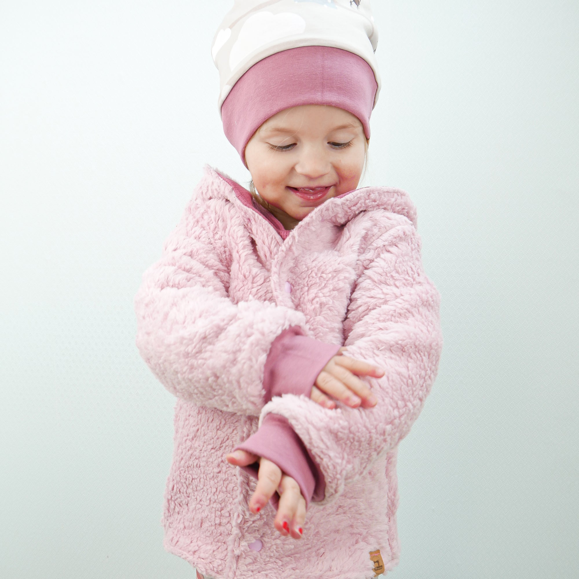 Teddyjacke Rosa - wendbare Kinderjacke - Gr. 104