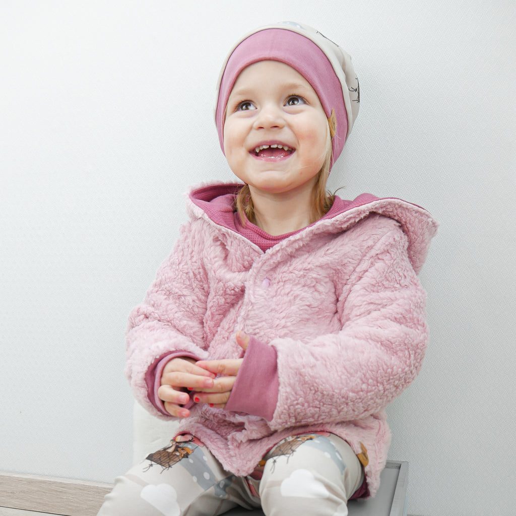 Teddyjacke Rosa - wendbare Kinderjacke - Gr. 104