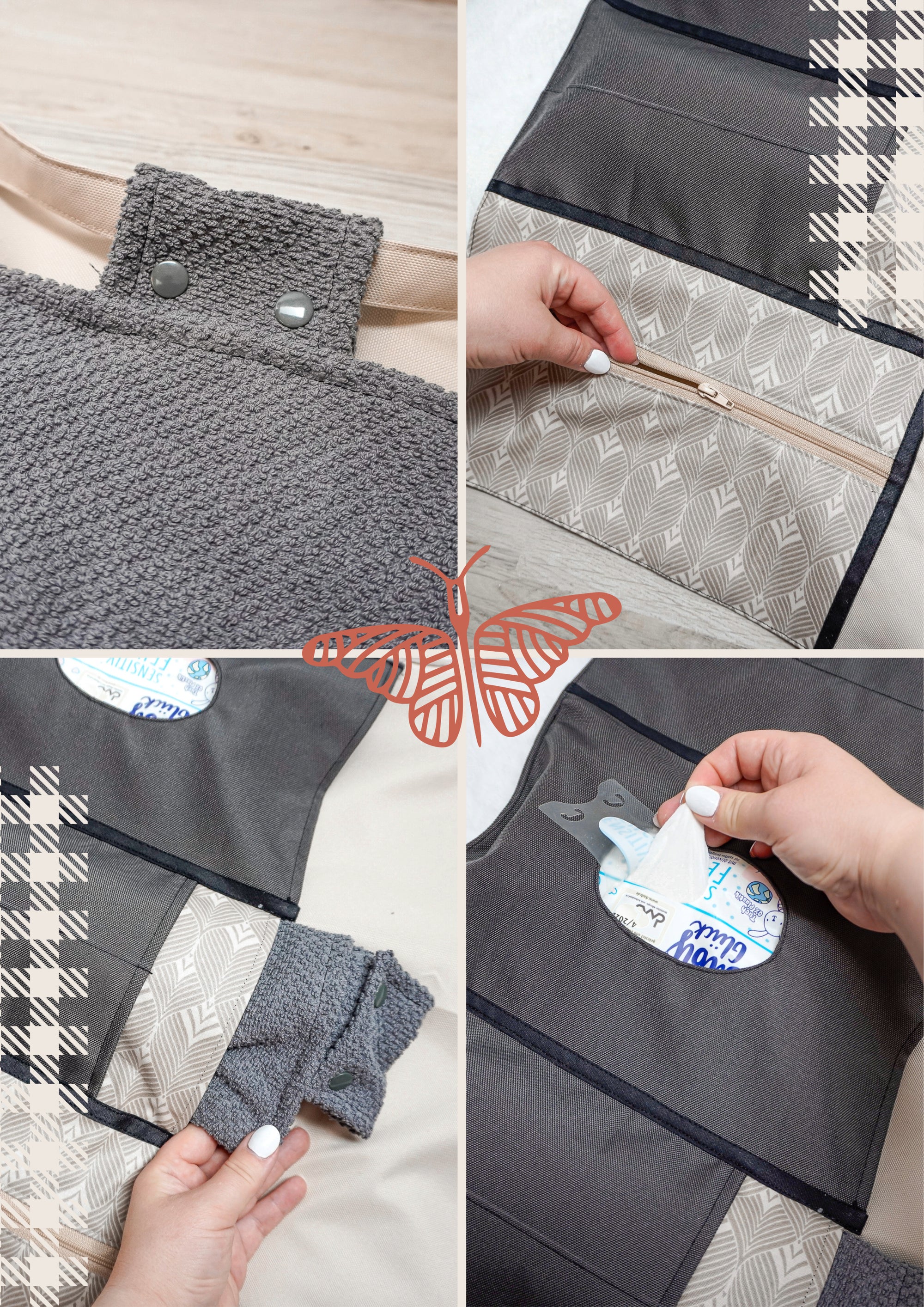 Schnittmuster Wickeltasche inkl. Wickelunterlage