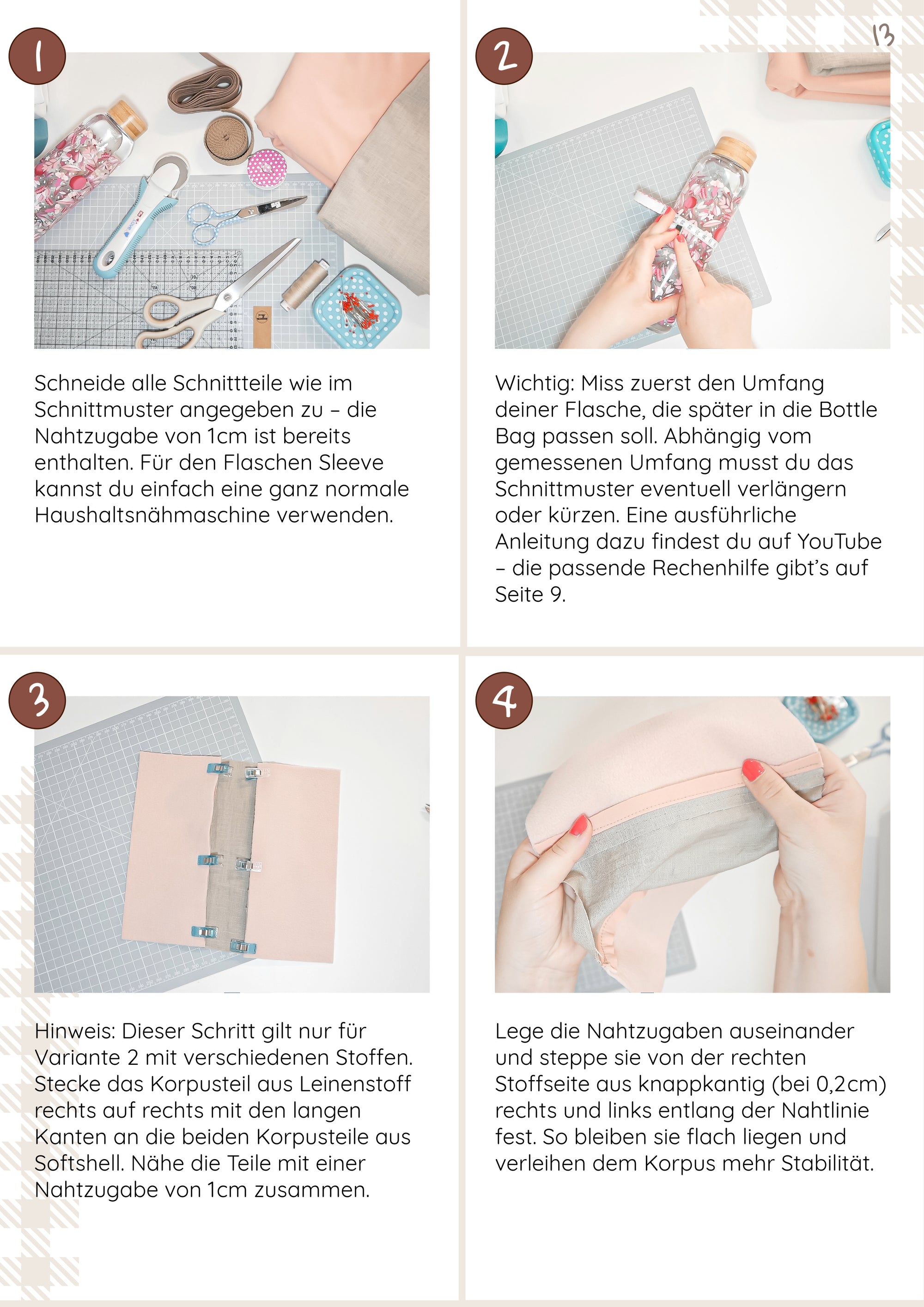 Schnittmuster Flaschenhülle Suturer