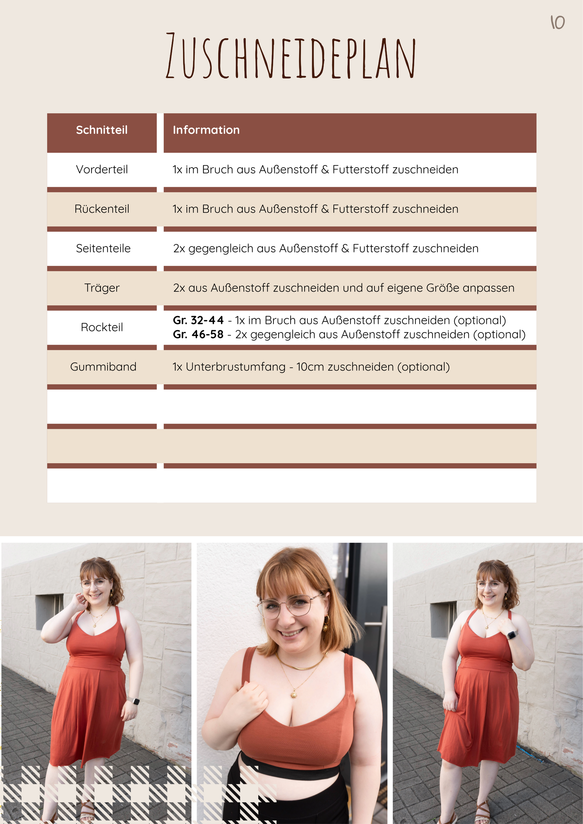Schnittmuster Bustier, Top & Kleid Tolo