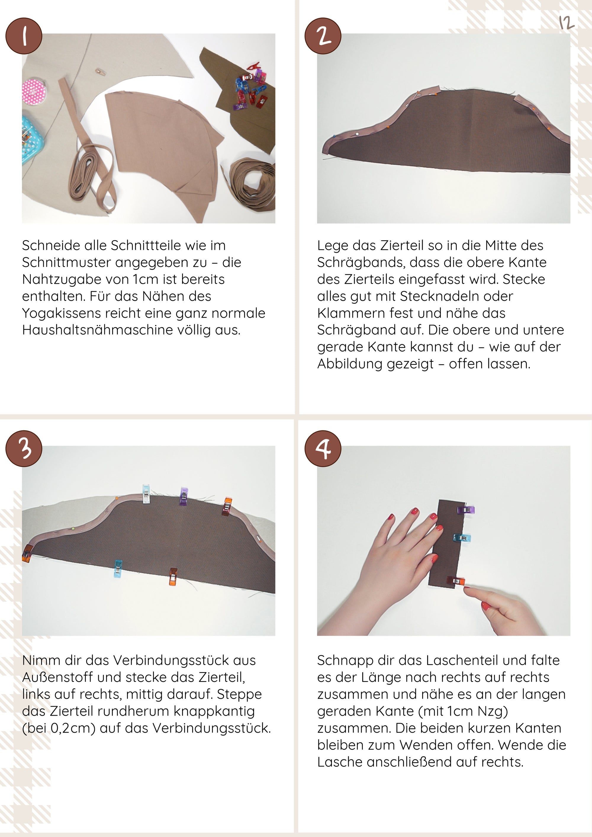 Schnittmuster Yogakissen Seyma