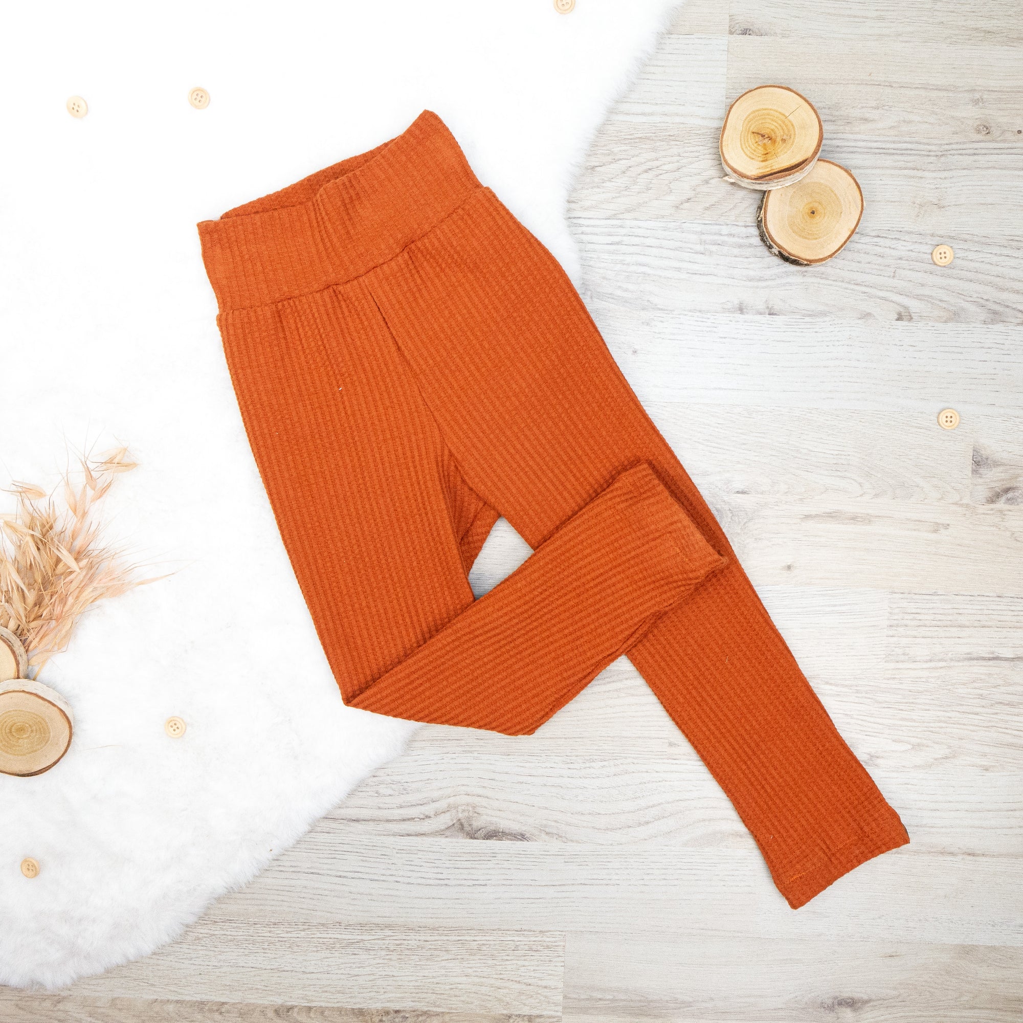 Leggings Waffeljersey Rostorange - Gr. 98