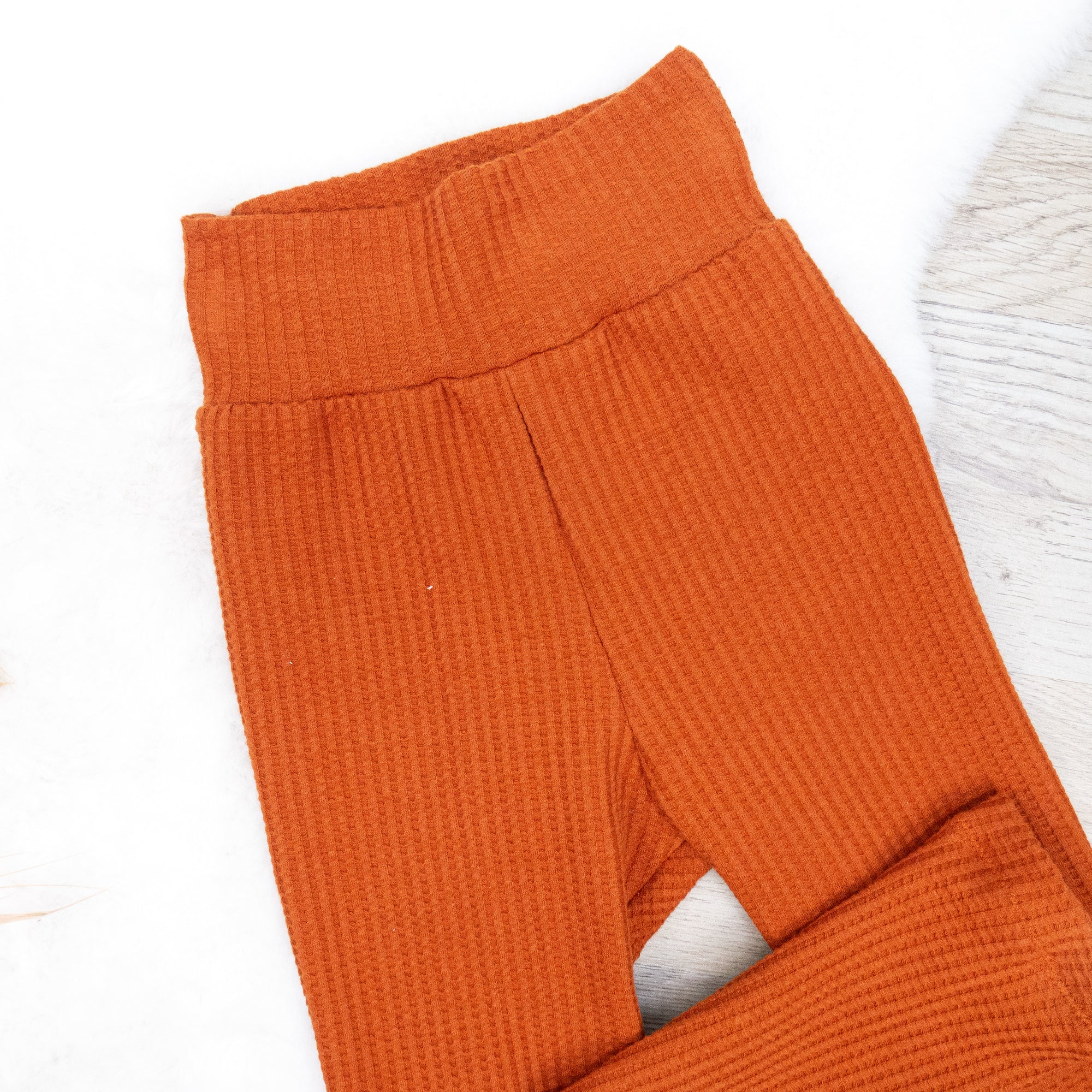 Leggings Waffeljersey Rostorange - Gr. 98