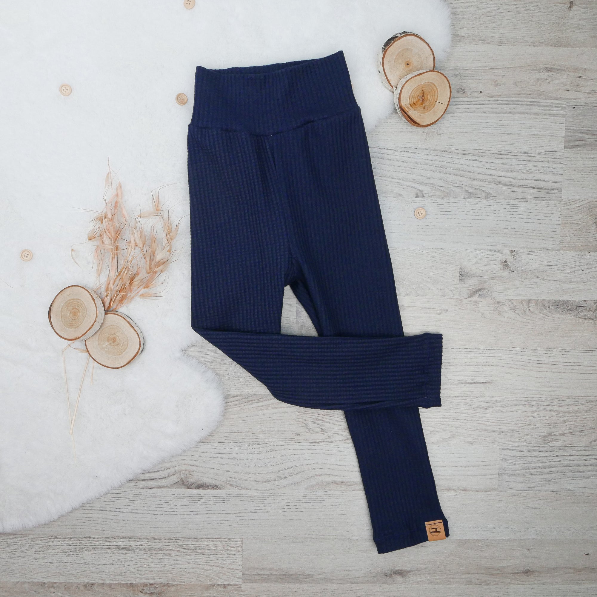 Leggings Waffeljersey Dunkelblau - Gr. 104
