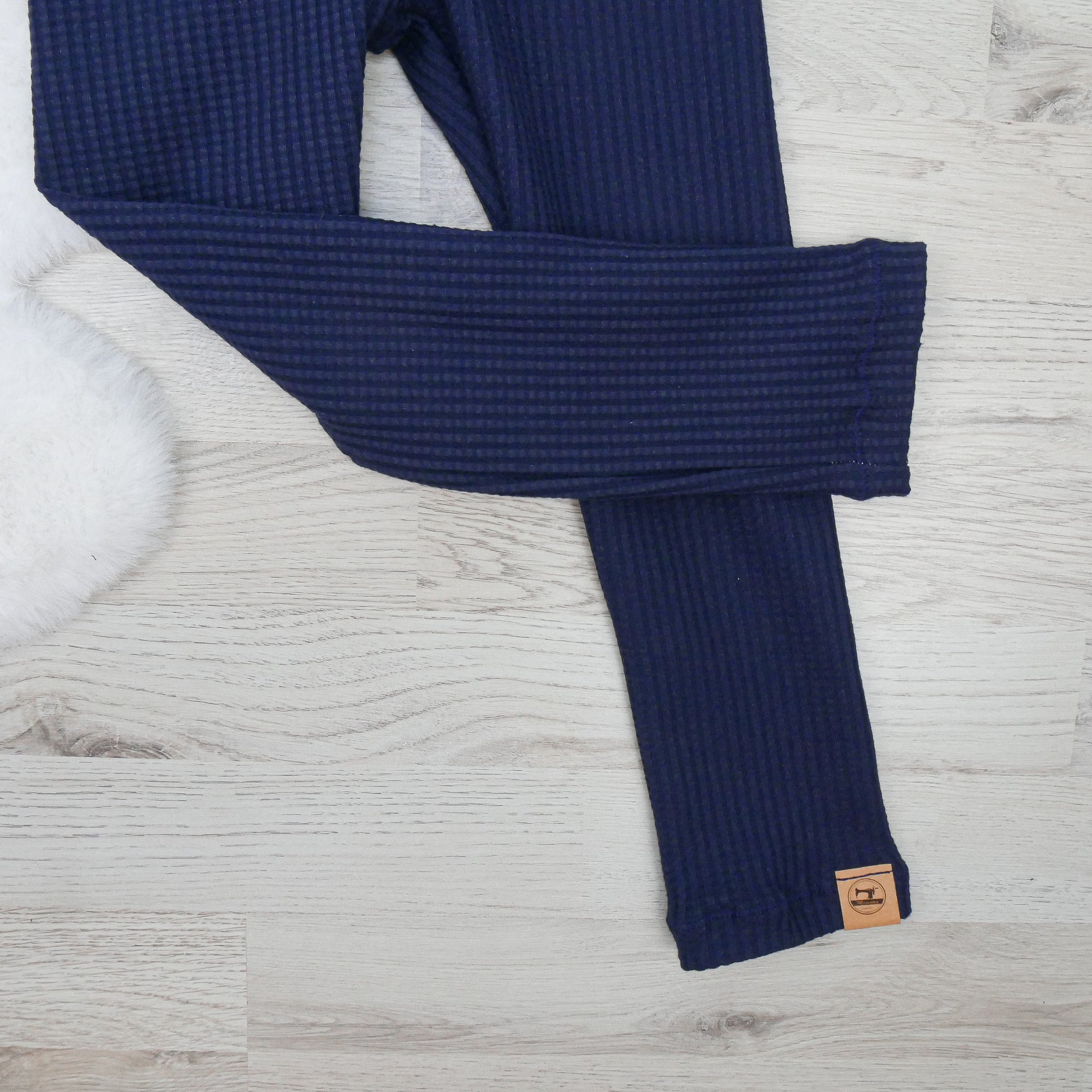 Leggings Waffeljersey Dunkelblau - Gr. 104