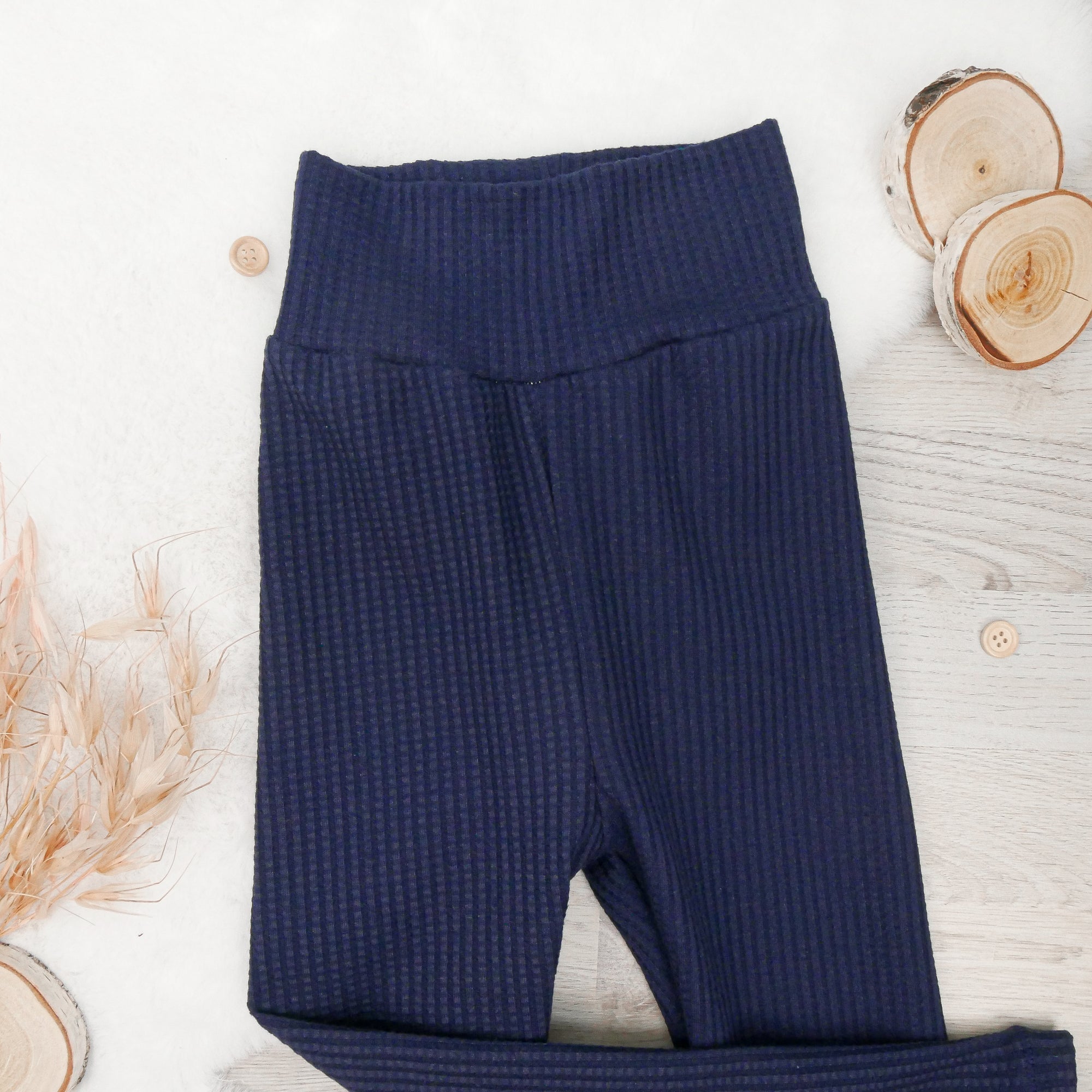 Leggings Waffeljersey Dunkelblau - Gr. 104