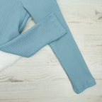 Leggings Waffeljersey Hellblau - Gr. 104