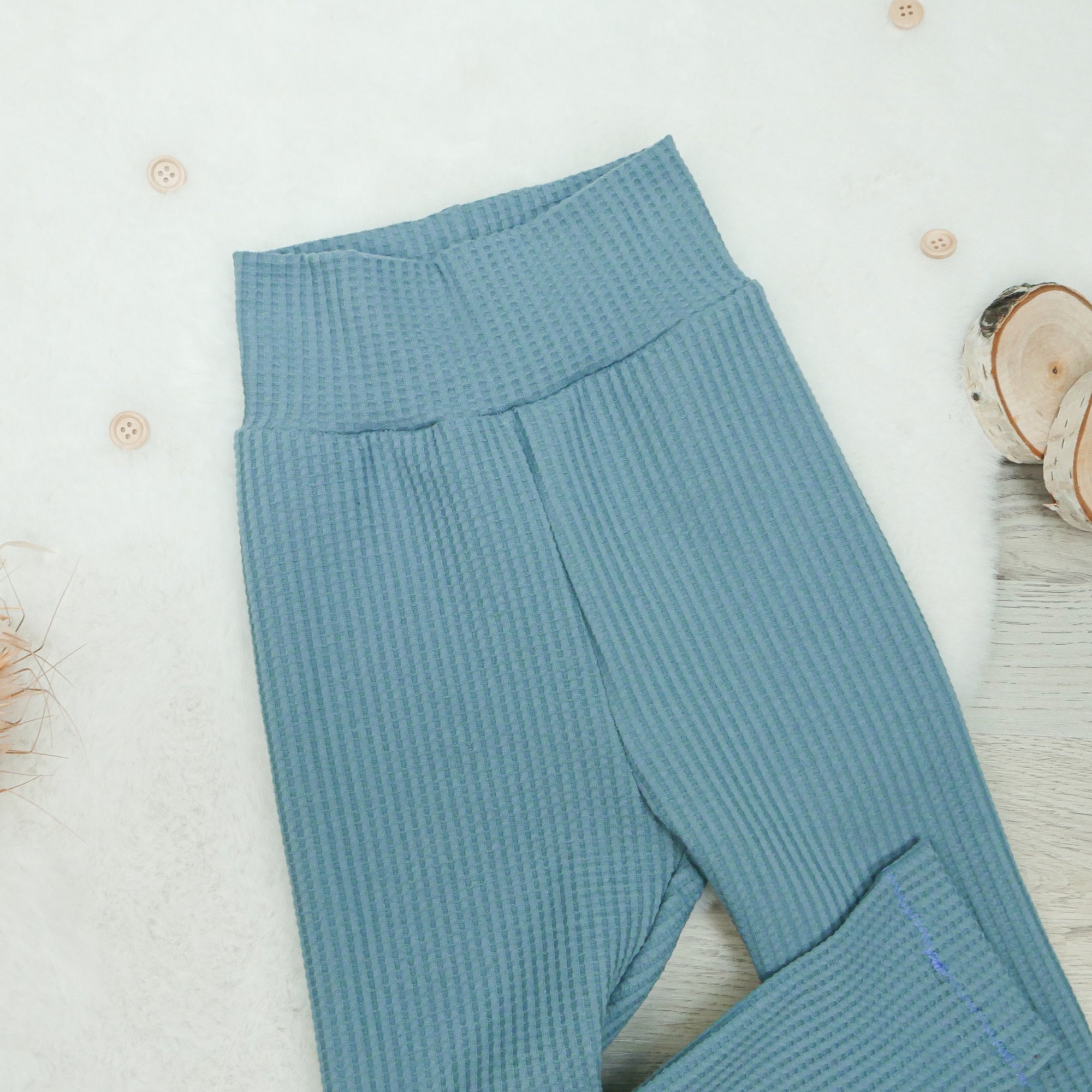 Leggings Waffeljersey Hellblau - Gr. 104