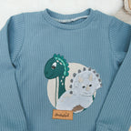 Langarmshirt mit Dino Stickerei - Gr. 104