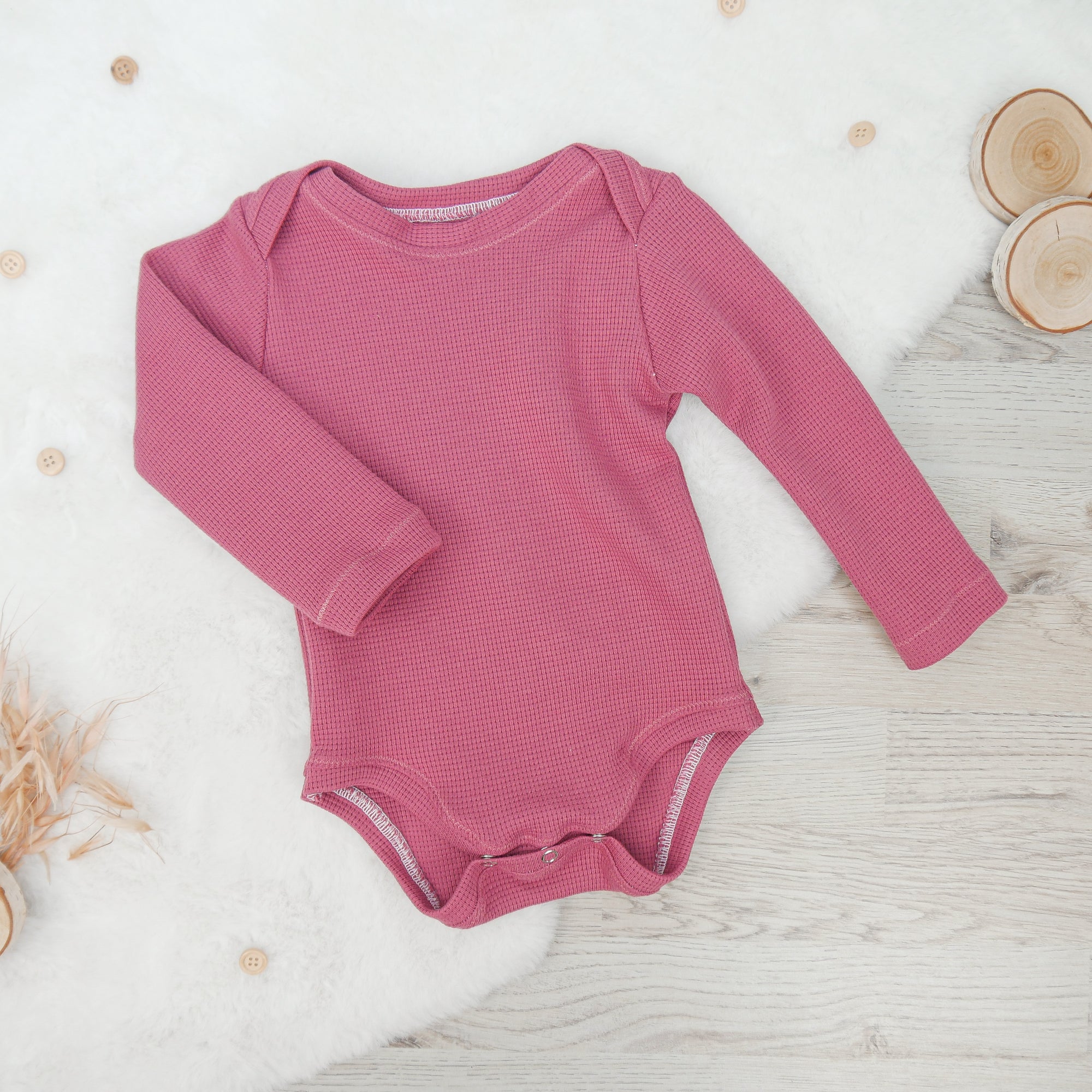Body Waffeljersey Altrosa - Gr. 74