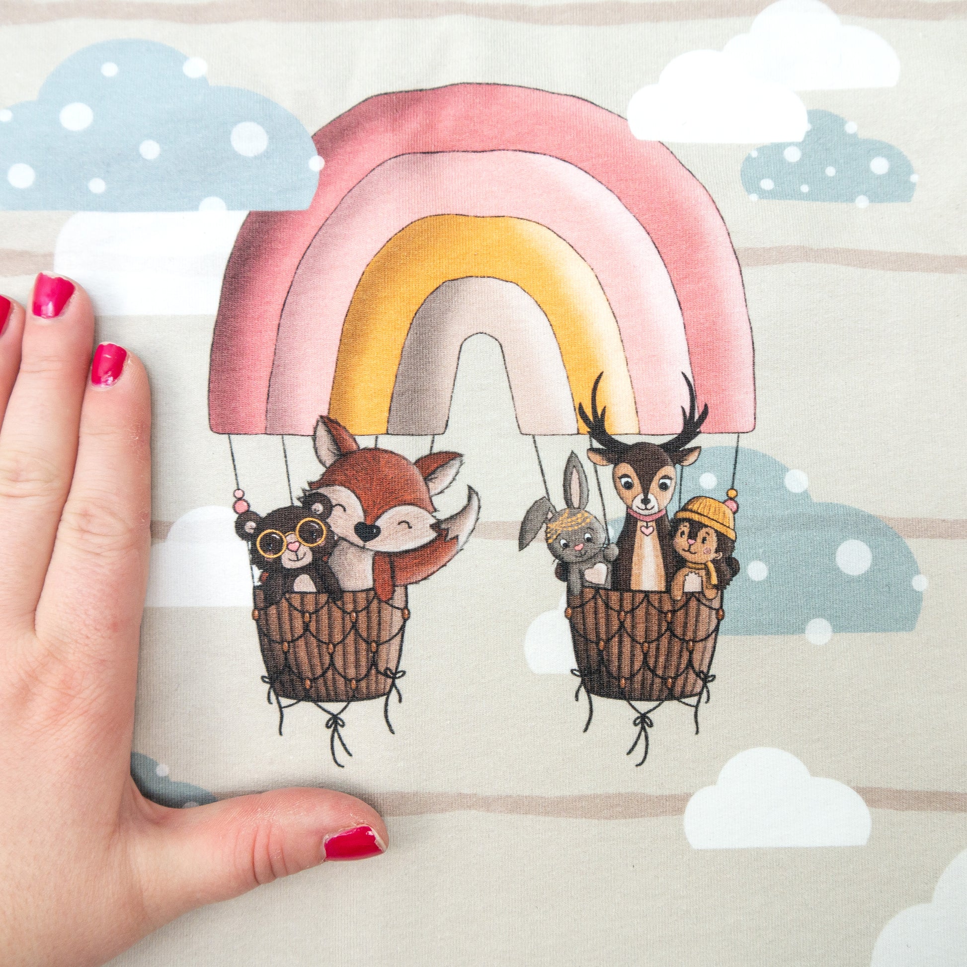 BIO French Terry - Regenbogen Reise