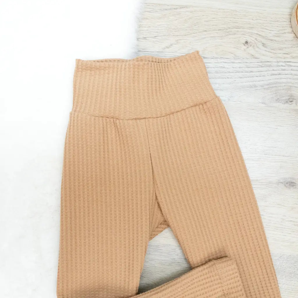 Leggings Waffeljersey Beige