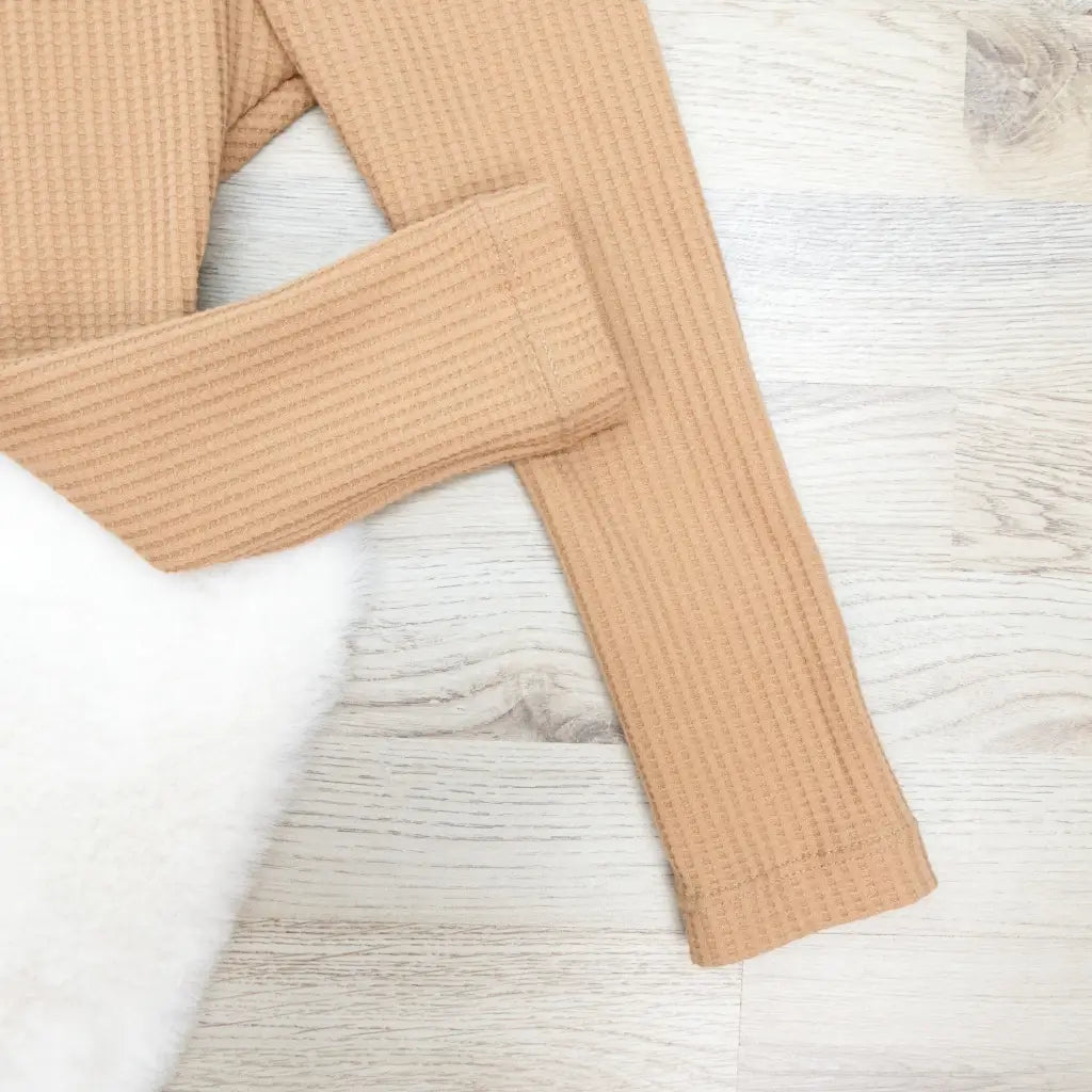 Leggings Waffeljersey Beige