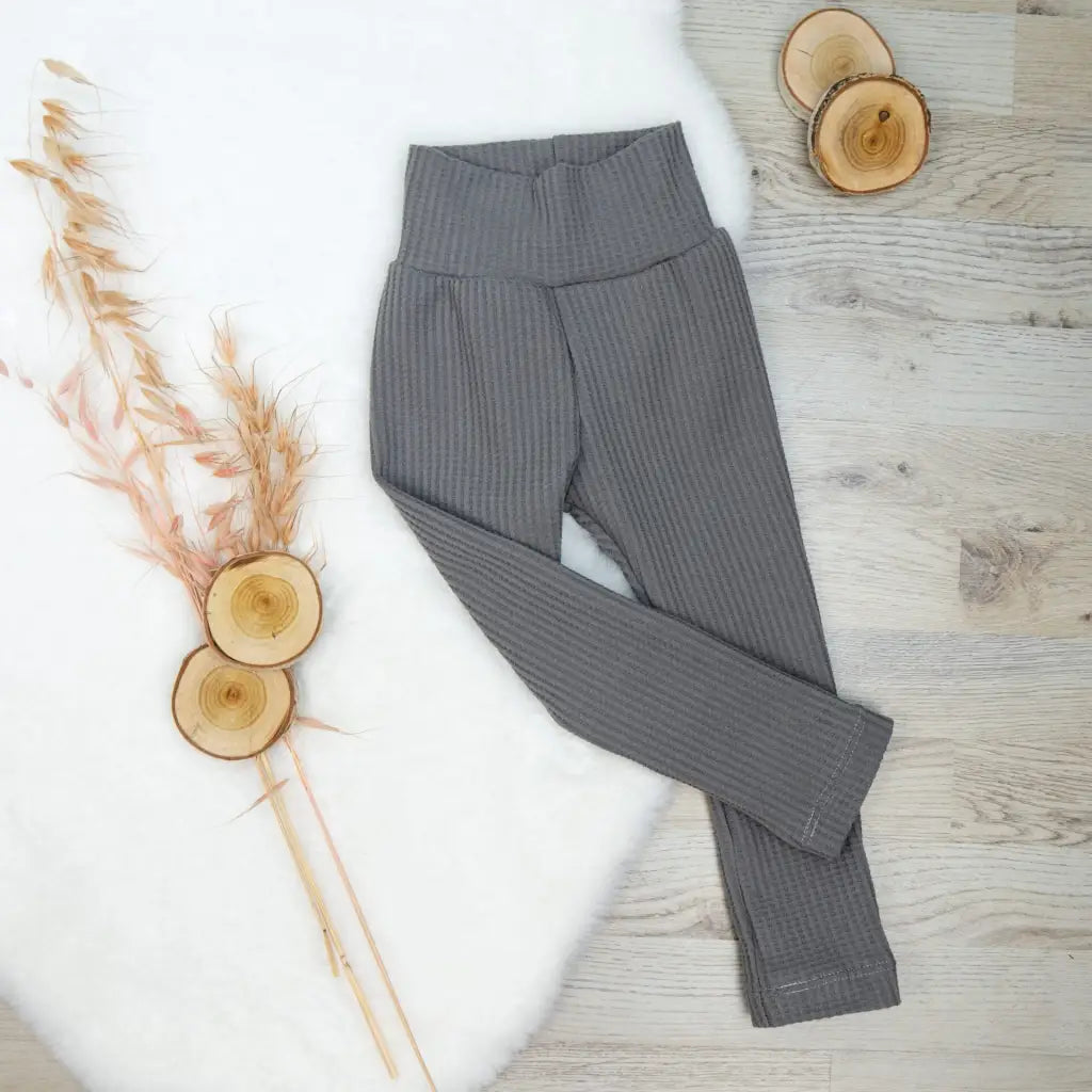 Leggings Waffeljersey Grau