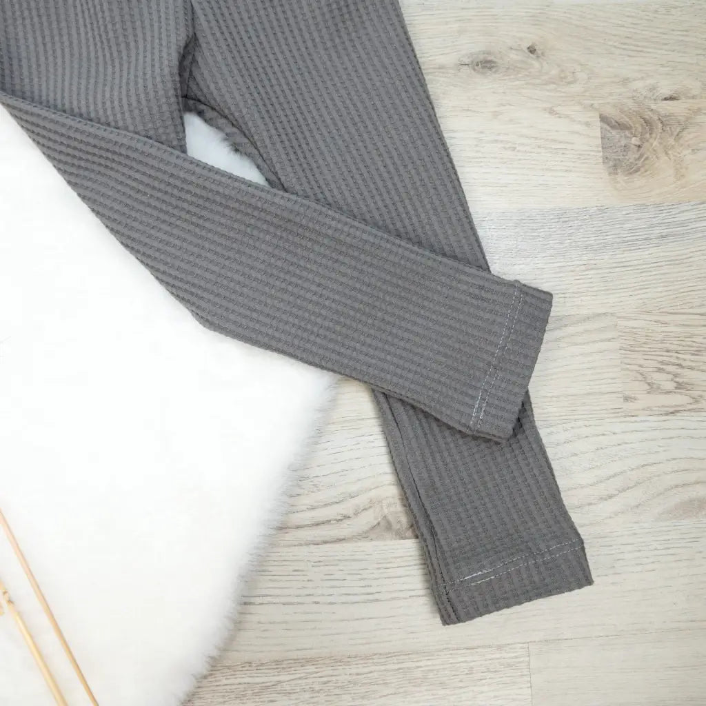 Leggings Waffeljersey Grau